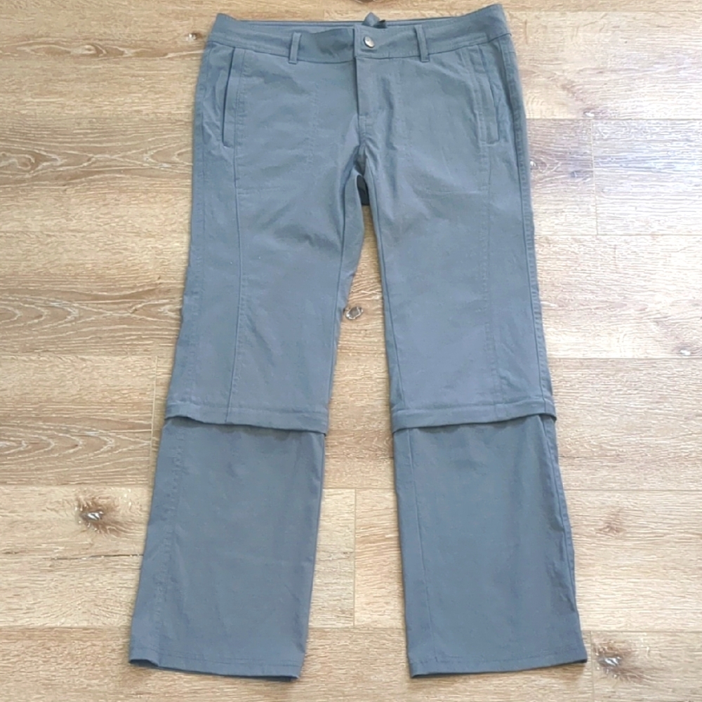 REI Women's Gray Pants Convertible Hiking Pants Water Resistant Finish 8 Petite